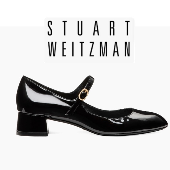 Stuart Weitzman Shoes - NEW Stuart Weitzman Vivienne Black Mary Jane Pumps, 8.5, G1286